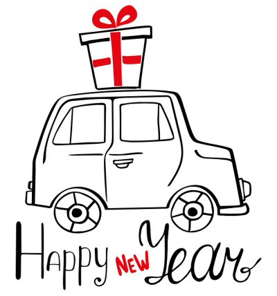 happy new year car